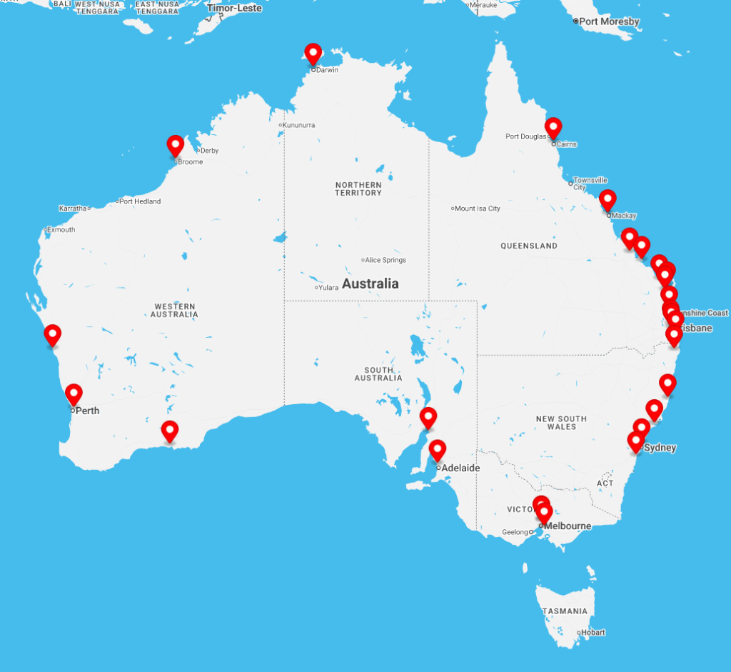 Endrust Store Locations Map